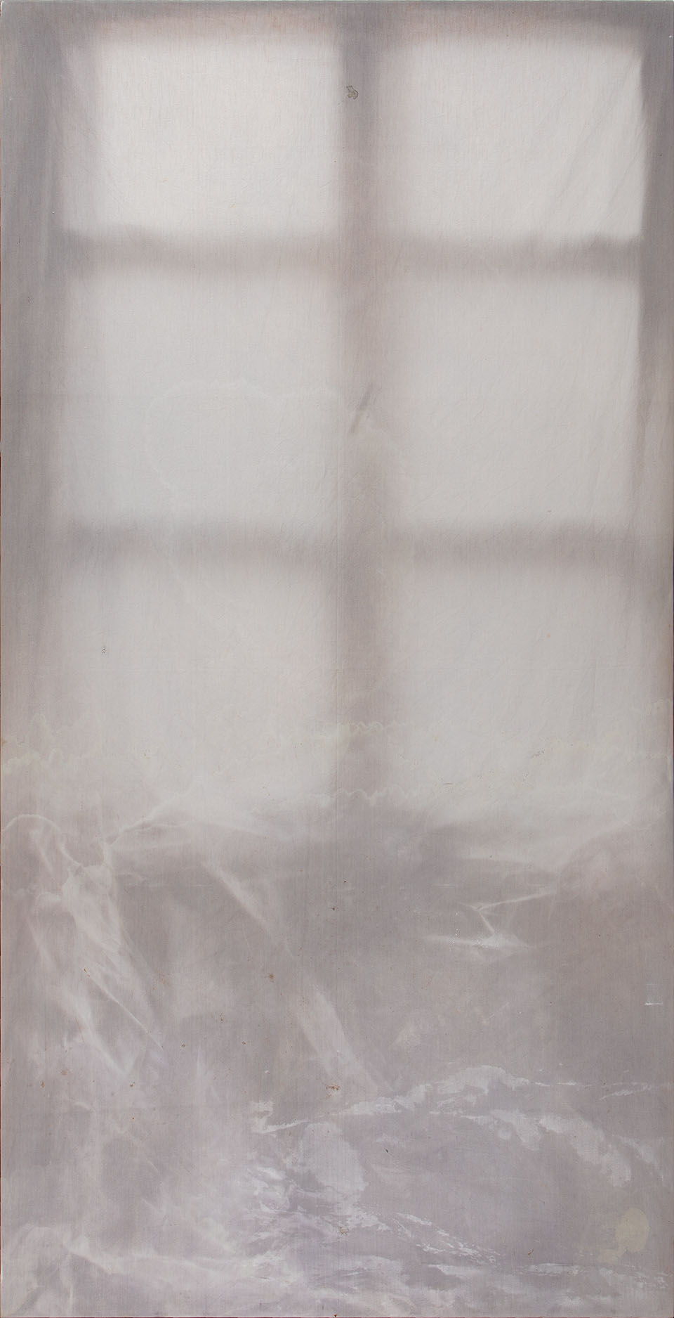 Triptih Koža spomina - Voda, pastel, barvano platno, 234x120 cm, 2004