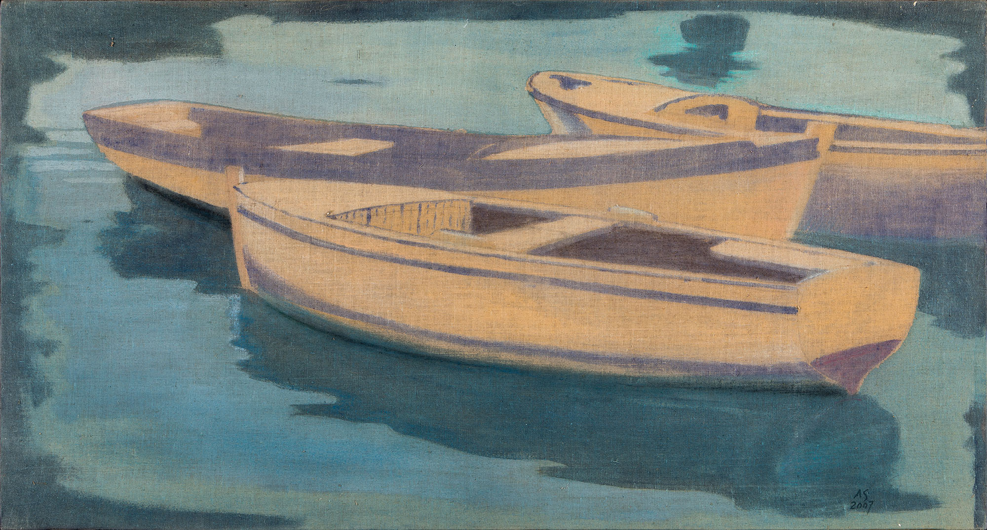 BN, tempera, pastel, akril na platnu, 75x140 cm, 2007