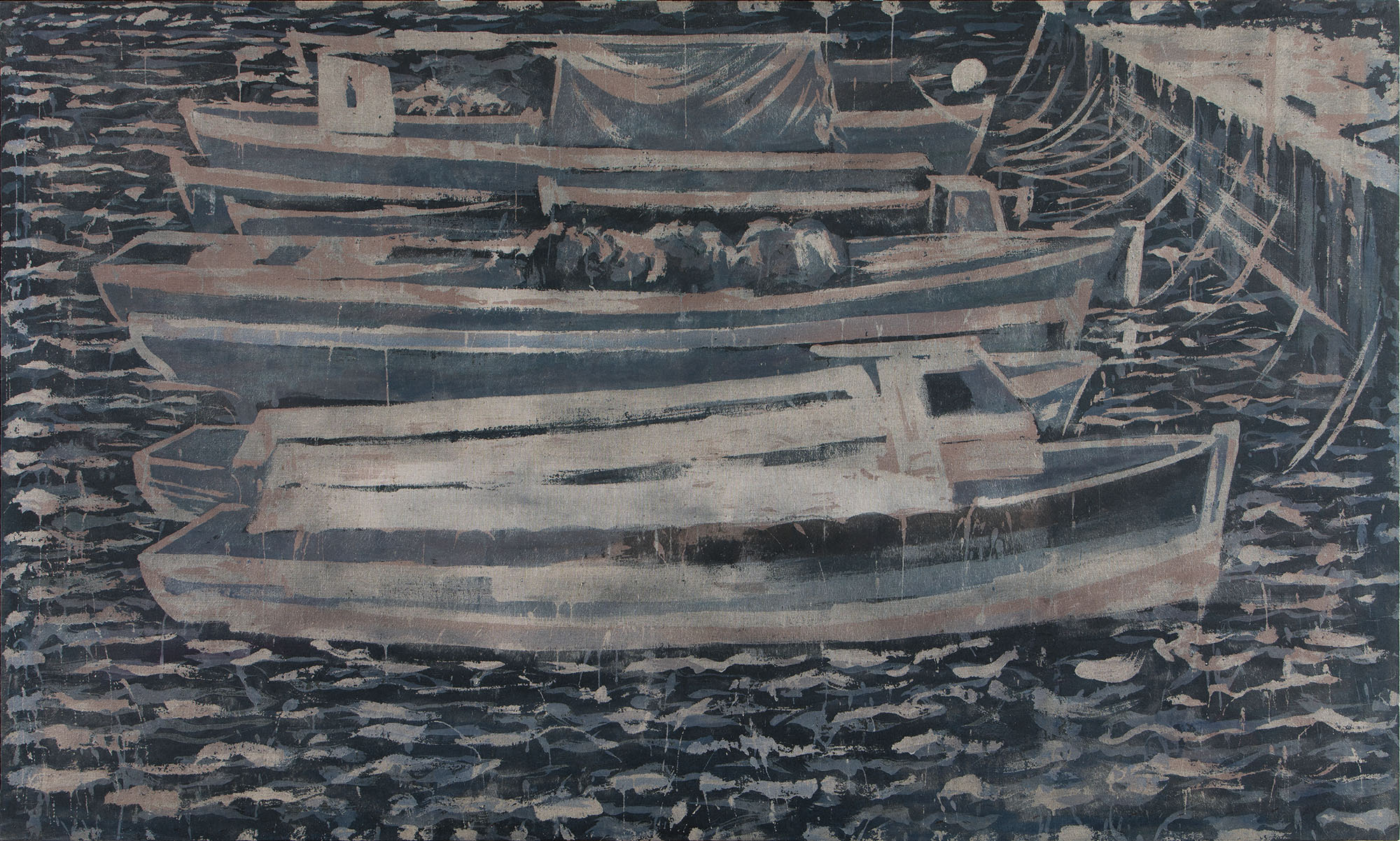 Palimpsest mandrača, akril na platnu, 140x235 cm, 2008-2023