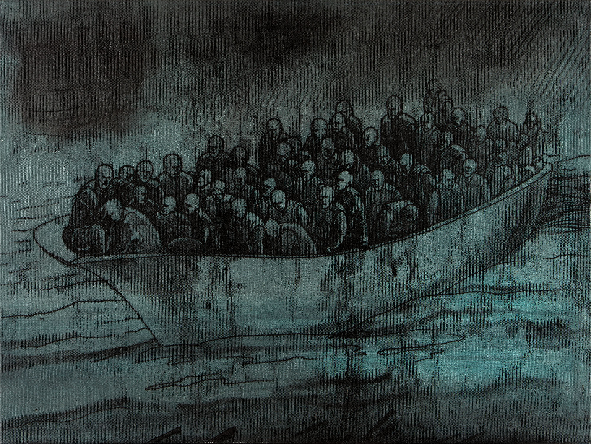 Popotniki-7, akril, olje na platnu, 60x80 cm, 2019