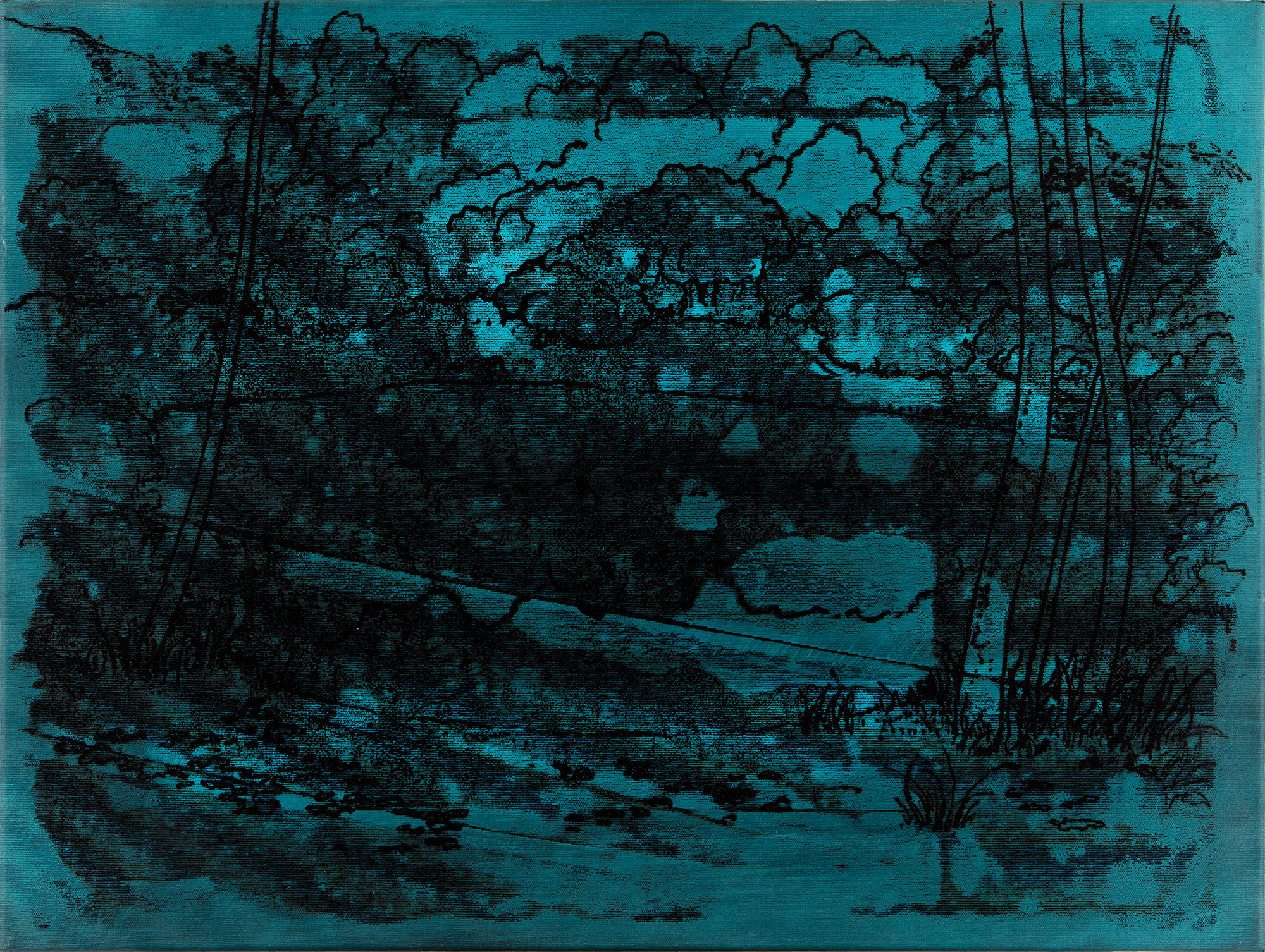 St.Andre-I, akril in grafična barva na platnu, 60x80 cm, 2019